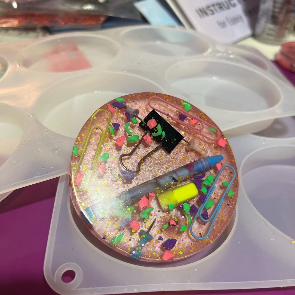 Colorful Kids Glitter Resin Paperweight